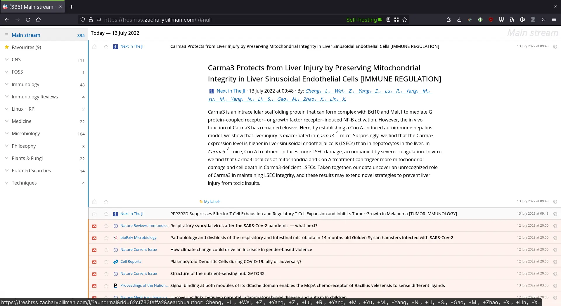 Figure 2: With a title selected, you can see the abstract and authors.